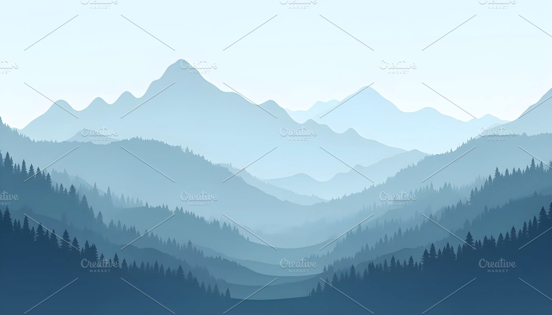 Minimal Morning Mountain Landscape P, a Photo by LOGOCREATIVE