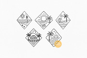 Beach Scene Bundle, Summer Line Art, a Seasonal Illustration by Pretty Meerkat (Thumbnail 3 of 7)