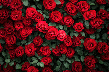 Stunning top view of fresh red roses, a Photo by Pavel_design