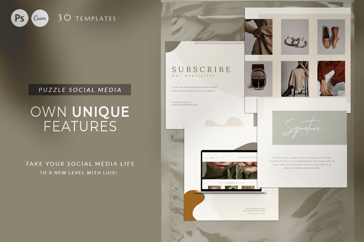 Instagram Puzzle Luis - Canva & PS, a Social Media Template by Eviory