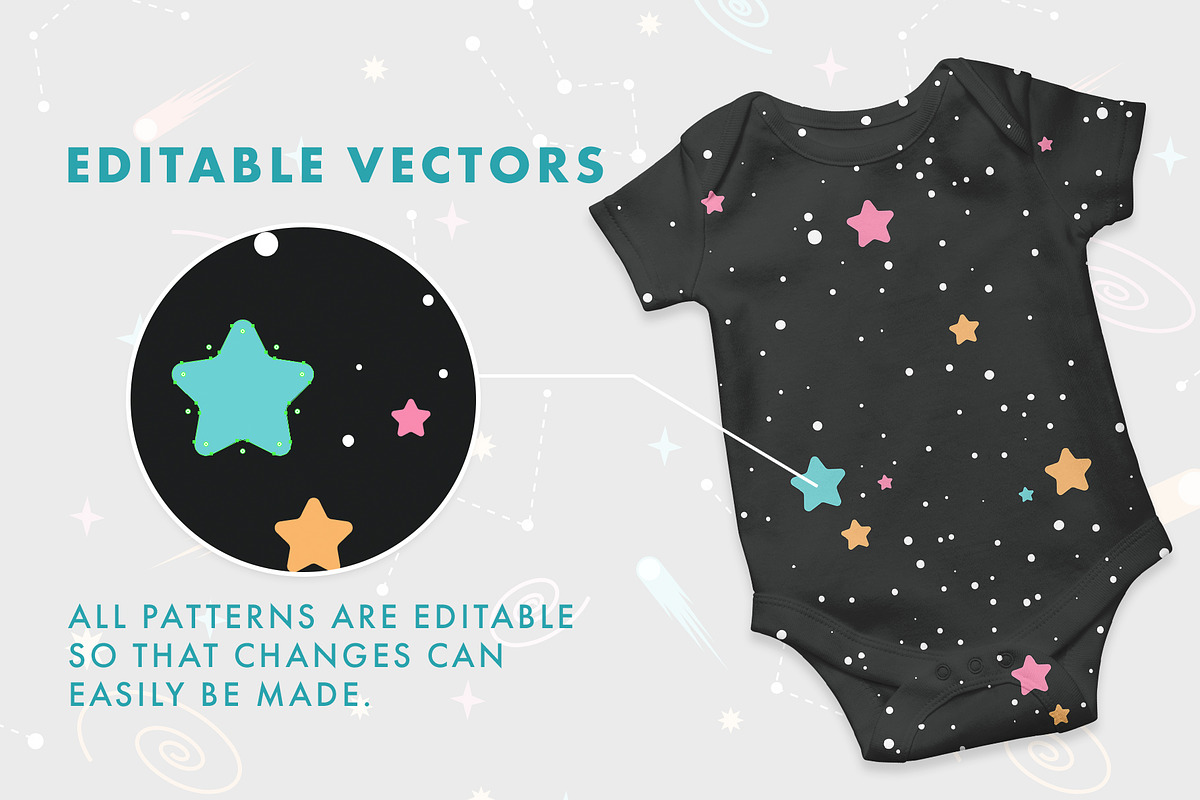 Outer Space Seamless Patterns, a Pattern Graphic by Megs Lang (Photo 2 of 3)