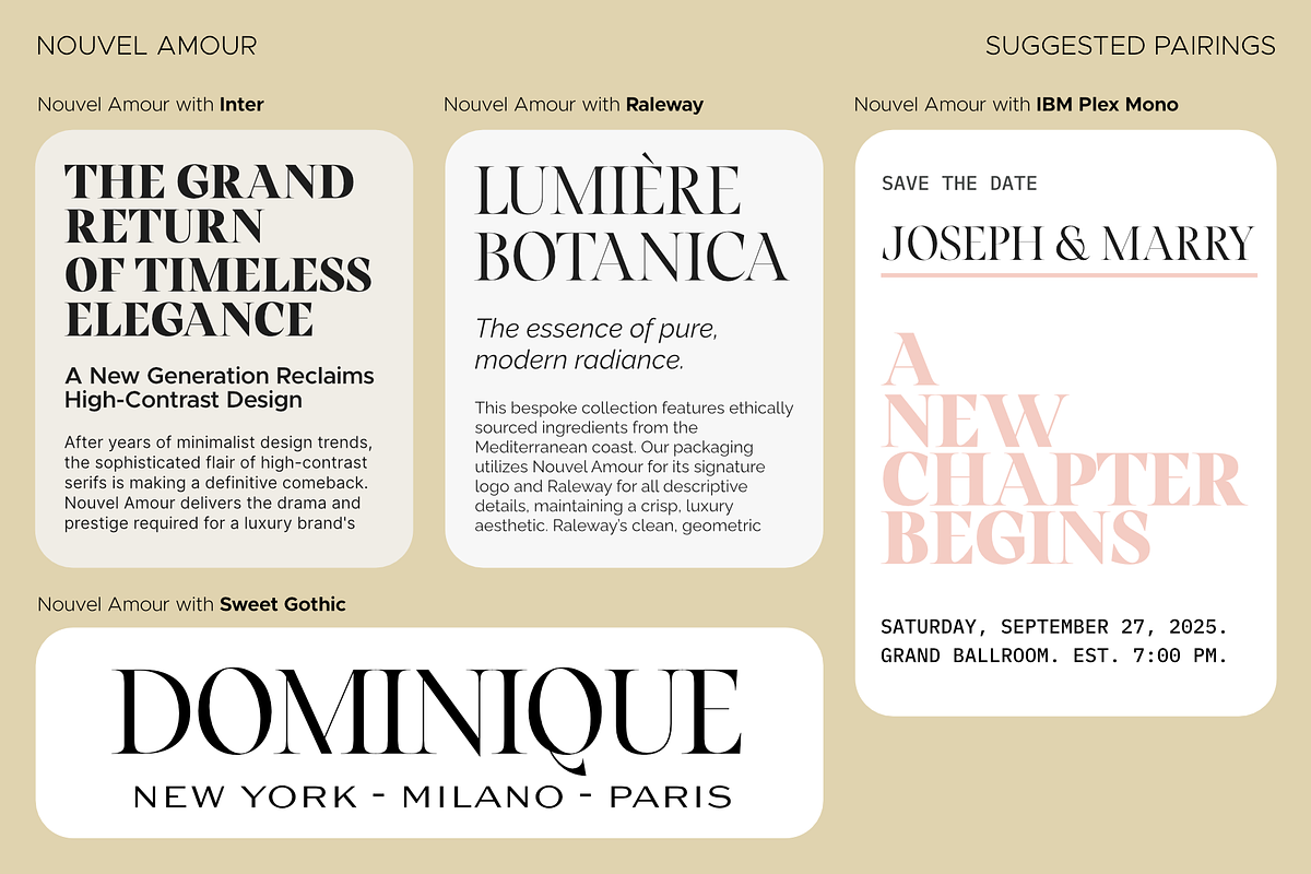 Nouvel Amour – A Modern Luxury Serif, a Serif Font by Genilson Santos (Photo 13 of 13)