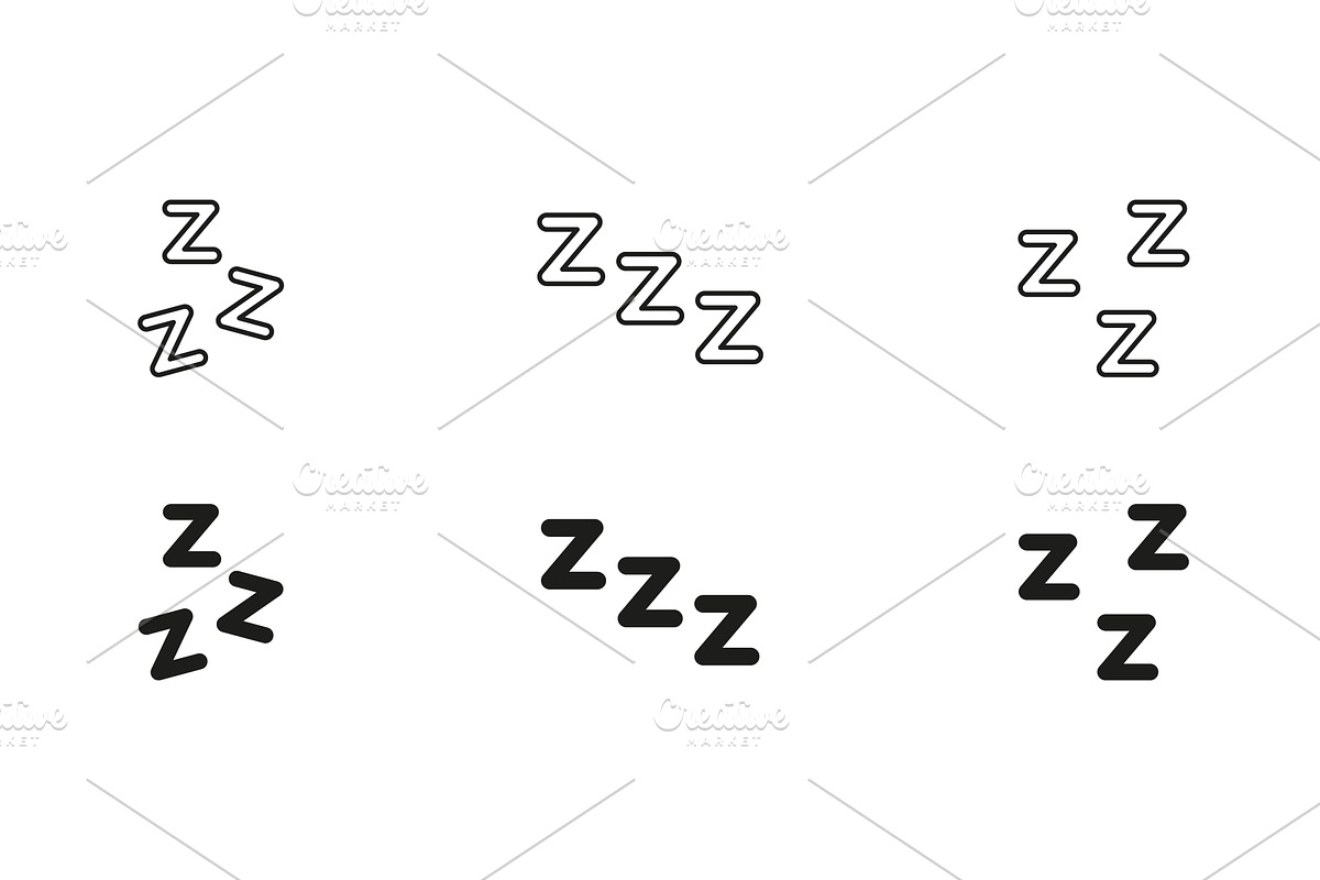 Zzz Sleep Icons Set, an Object Illustration by Gentle Studio