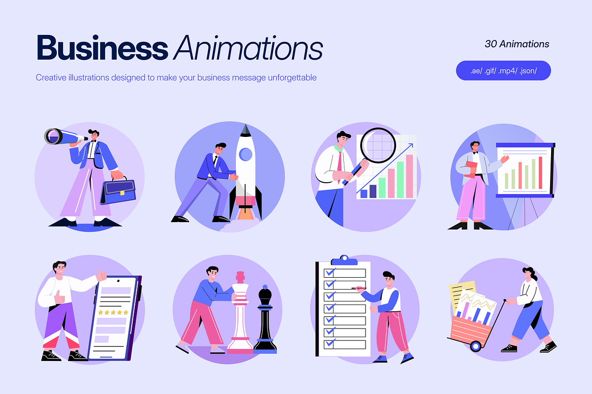 Animated Business Drawing Art Set, a Finance Illustration by Brickclay (Photo 1 of 5)