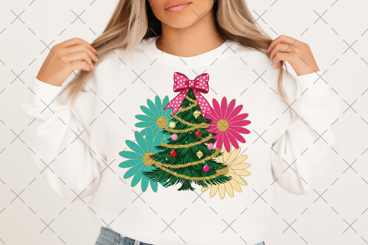 Colorful Boho Glitter Christmas Tree, an Illustration by Craft Nest (Photo 3 of 6)