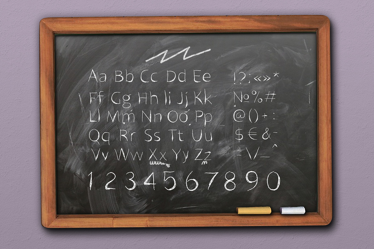 font. a piece of chalk