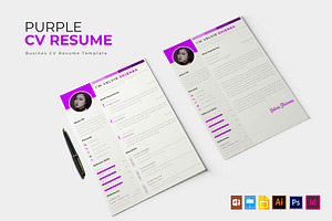 Purple CV & Resume