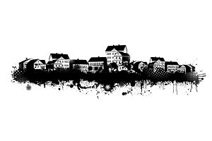 Black And White Graphic Drawing City