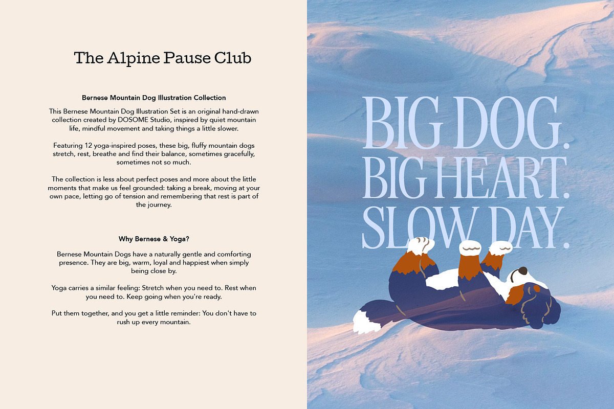 Bernese Mountain Dog Yoga Collection, an Animal Illustration by dosome.my (Photo 3 of 10)