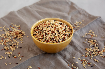 Organic Dry Asian Wild Rice in a Bowl, side view., a Food & Drink Photo by LiudmylaChuhunova