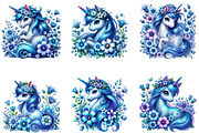 Unicorn with Flower Clipart, a Seasonal Illustration by DreamArtGraphic (Thumbnail 2 of 5)