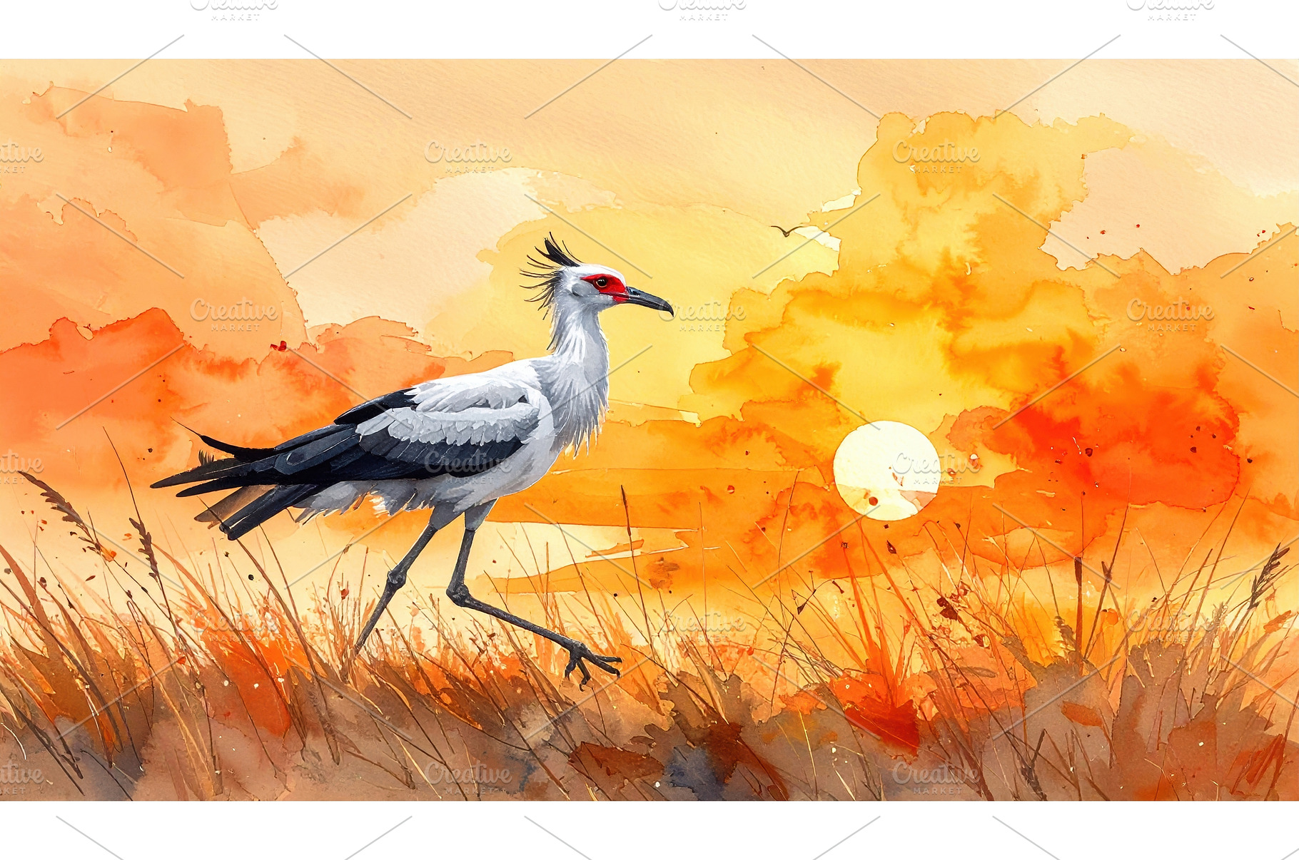 Secretary bird walking through, an Animal Photo by Igor Tichonow