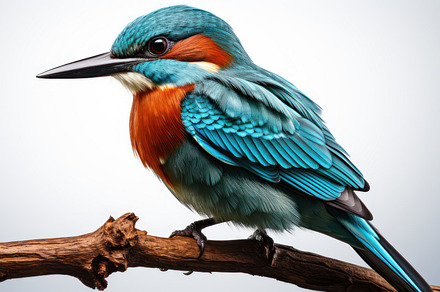 Vibrant Turquoise Blue Bird Perched on a Branch, Showcasing Its Colorful Plumag, a Photo by AS photostudio