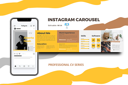 Professional resume keynote carousel, a Social Media Template by rivatxfz