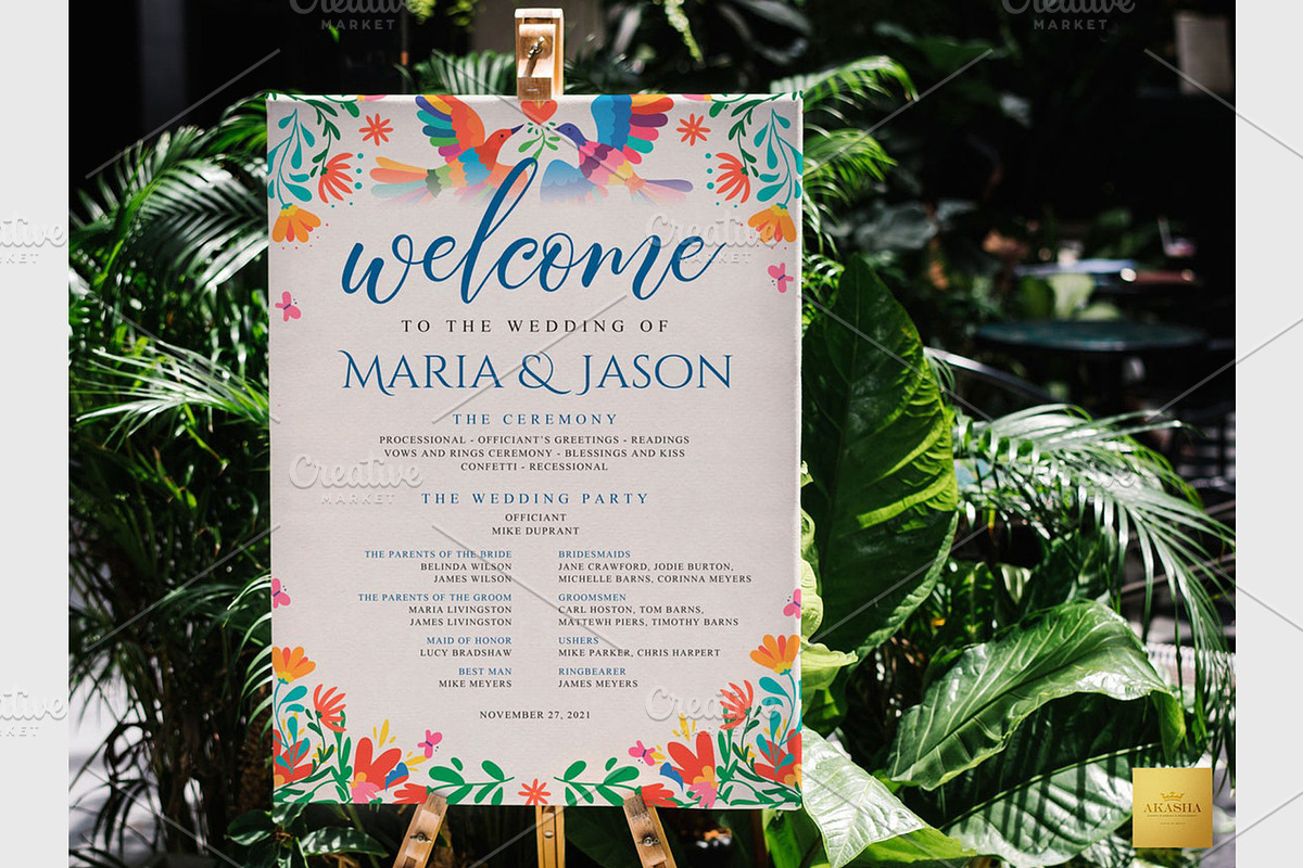 Mexican Wedding Program | CANVA, a Stationery Template by Creative Market (Photo 2 of 6)