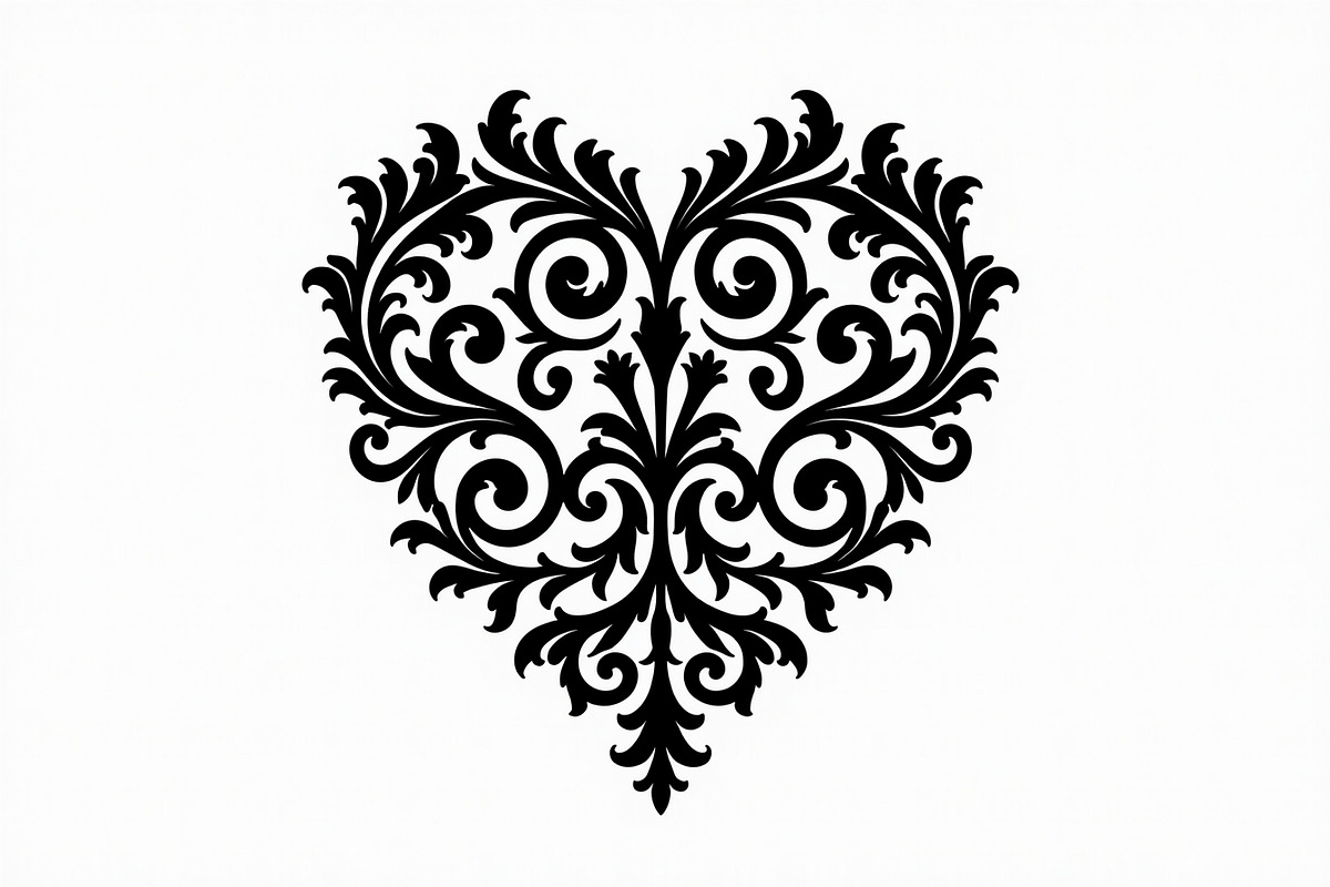 Floral Heart Silhouette Set, an Illustration by Gfx_Store (Photo 18 of 21)