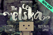 Elska Watercolor Brush font, a Script Font by Konstantine Studio (Thumbnail 1 of 5)