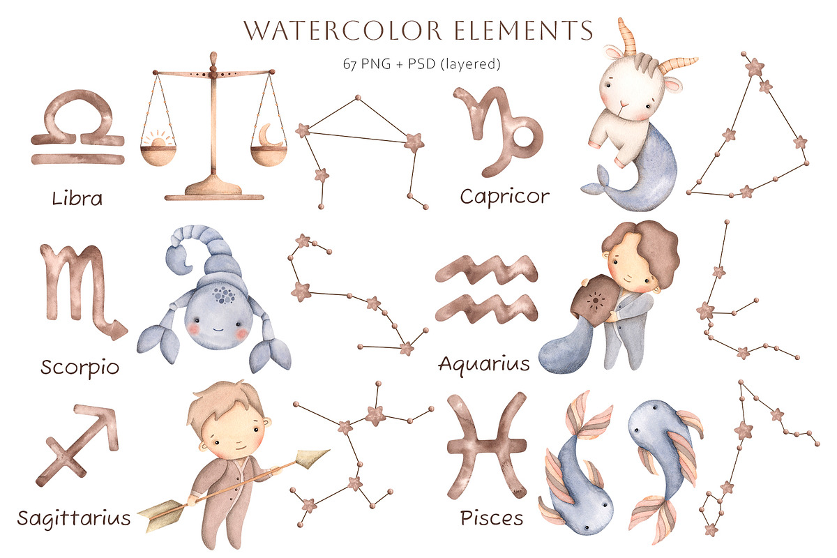 Zodiac signs, a Person Illustration by NellyaEgorova (Photo 3 of 15)