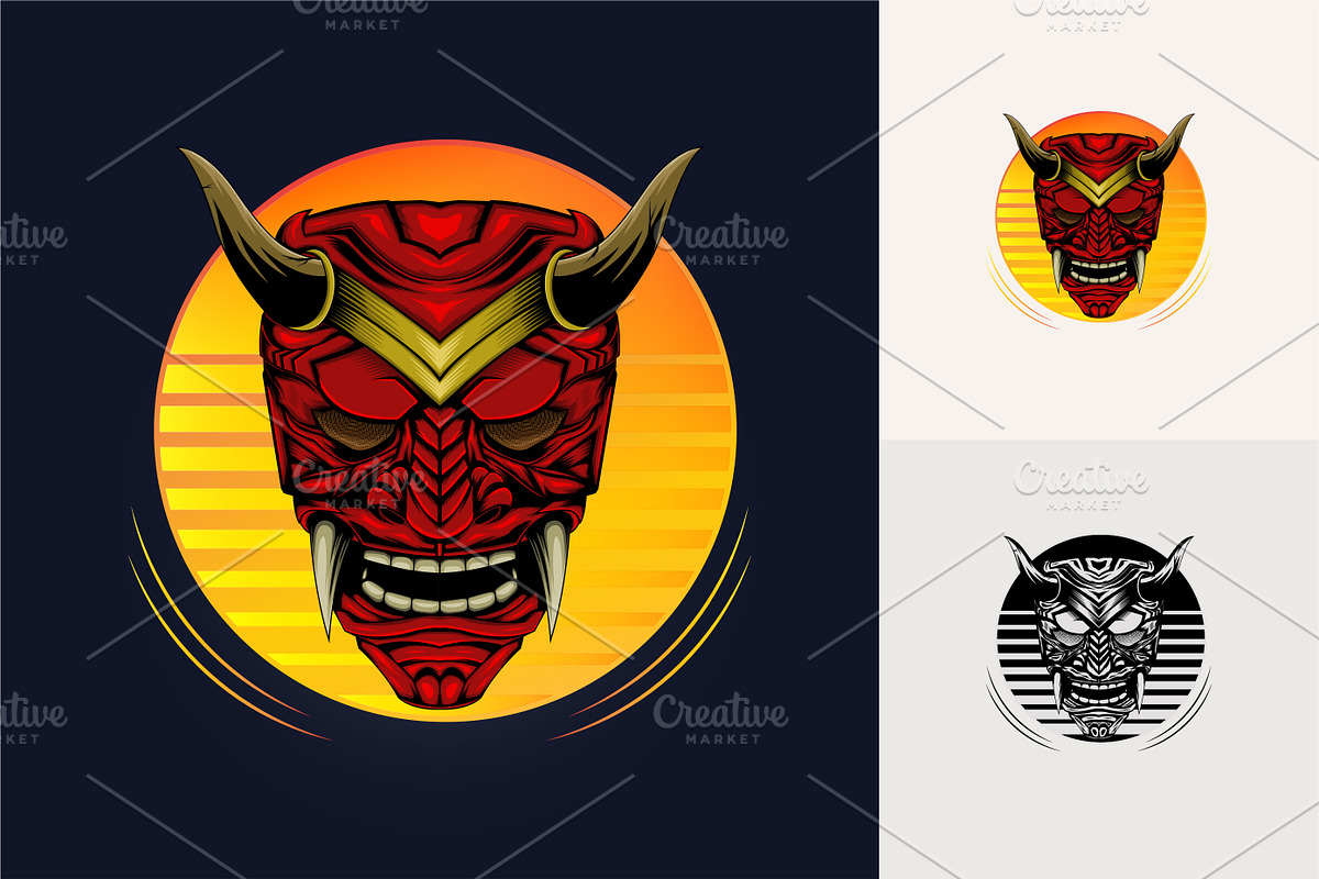 samurai mask, a Branding & Logo Template by agora