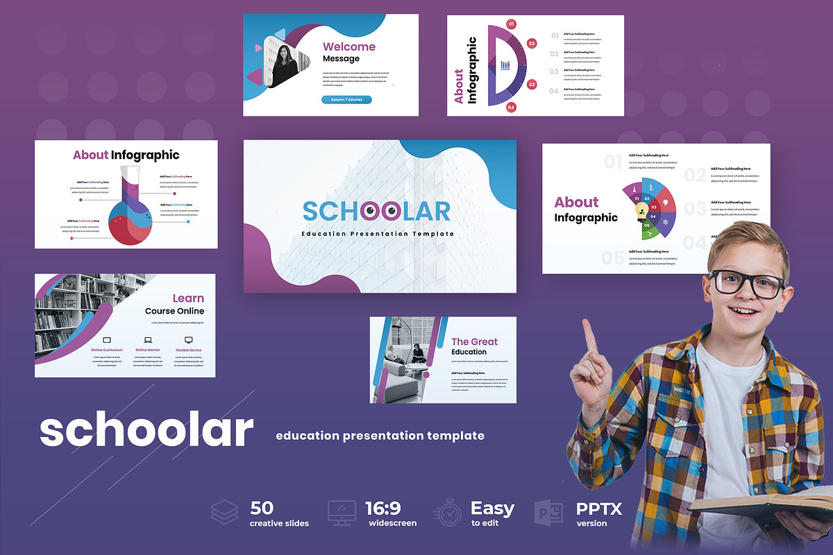 Schoolar - Education Powerpoint, a Presentation Template by TMint Creative