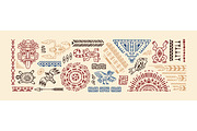 Aztec ornaments backgrounds set, a Decorative Illustration by PaperTrident (Thumbnail 6 of 15)