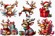 Watercolor Merry Christmas Reindeer, an Illustration by Canvas Craft (Thumbnail 2 of 7)