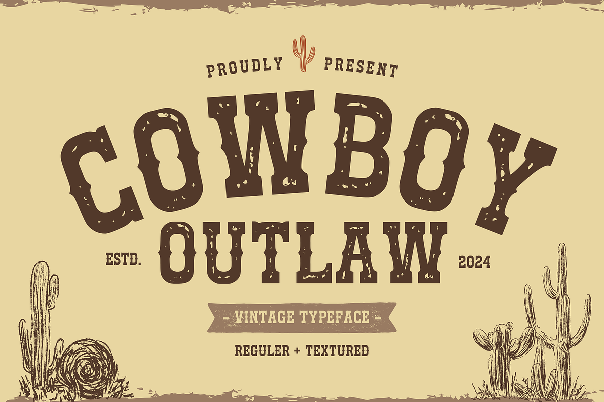 Cowboy Outlaw - Western Font, a Serif Font by Sronstudio (Photo 1 of 15)
