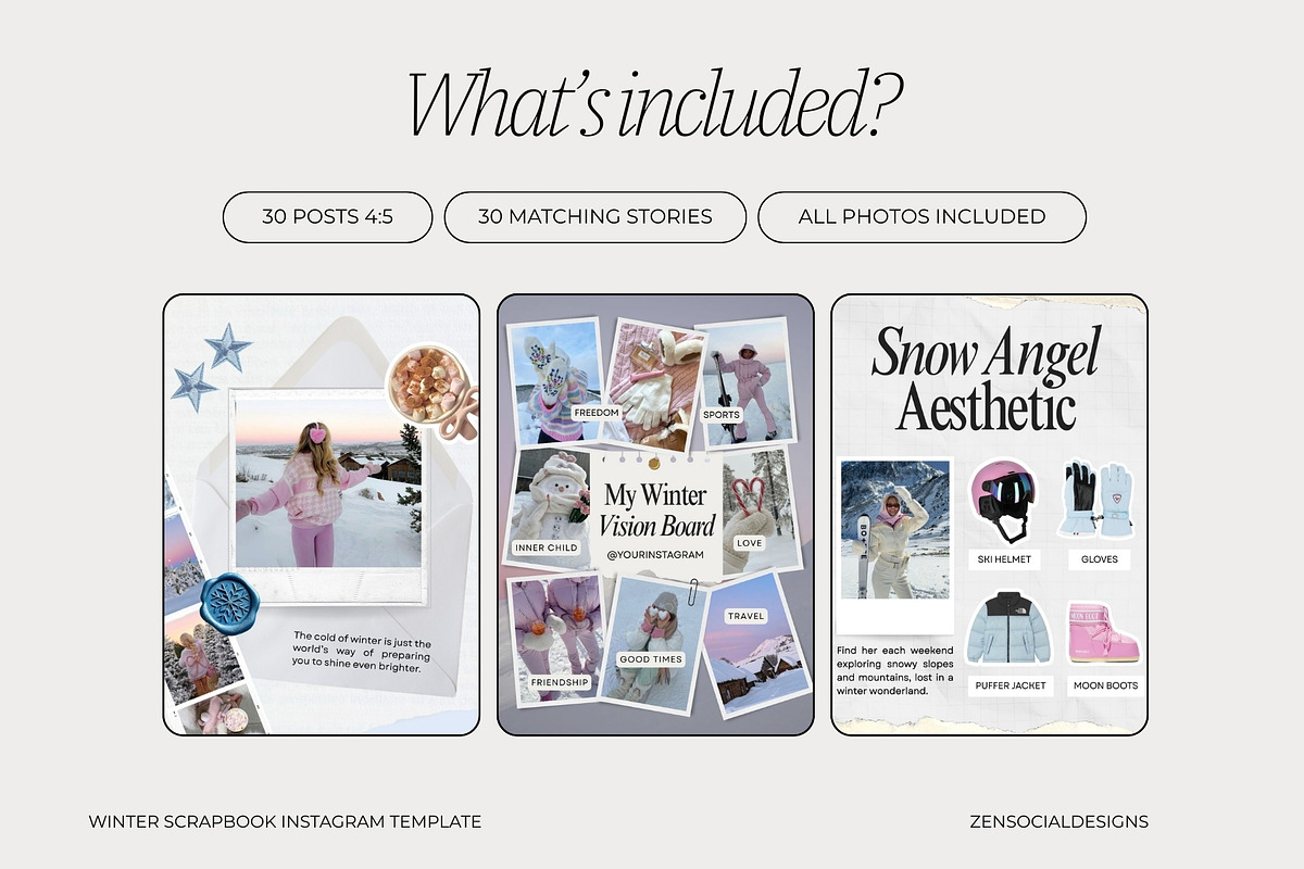 Winter Scrapbook Aesthetic, a Social Media Template by ZenSocialDesigns (Photo 3 of 9)