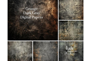 Grunge Dark Gray Digital Papers-21