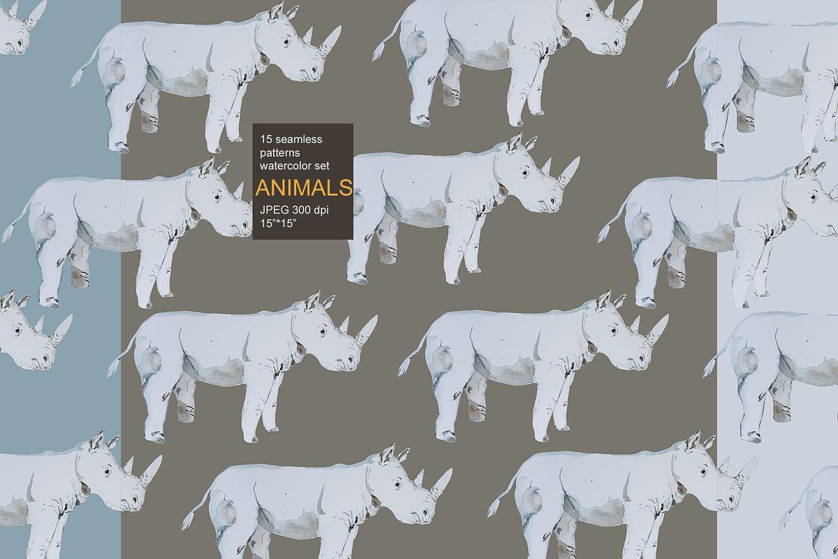 Animal watercolor seamless pack, a Pattern Graphic by PatternsBlooming (Photo 6 of 9)