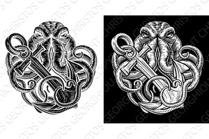 Octopus Anchor Kraken Sailor Tattoo