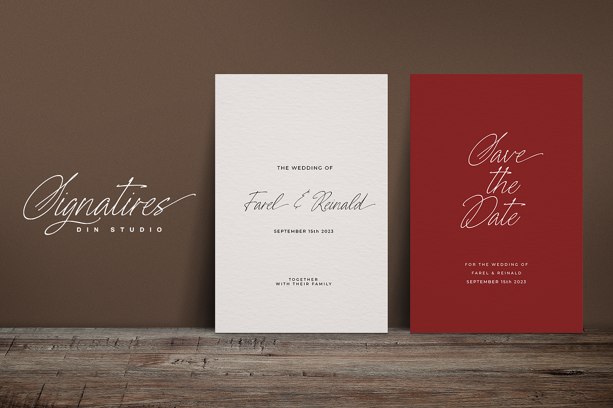 Signatires, a Script Font by din-studio.com (Photo 2 of 10)