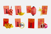Red Envelope 3D Icon Set, an Object 3D Model by Eklip Studio (Thumbnail 3 of 3)