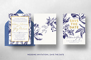 Gold & Navy Wedding Invitation Suite, an Invitation Template by BlueRobinDesignShop (Thumbnail 6 of 7)