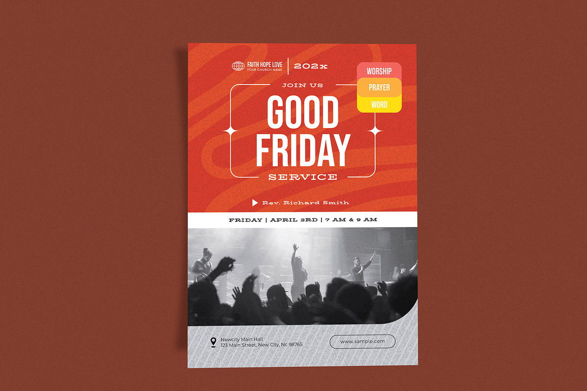 Good Friday Orange Grey, a Flyer Template by Me55enjah Design (Photo 2 of 5)