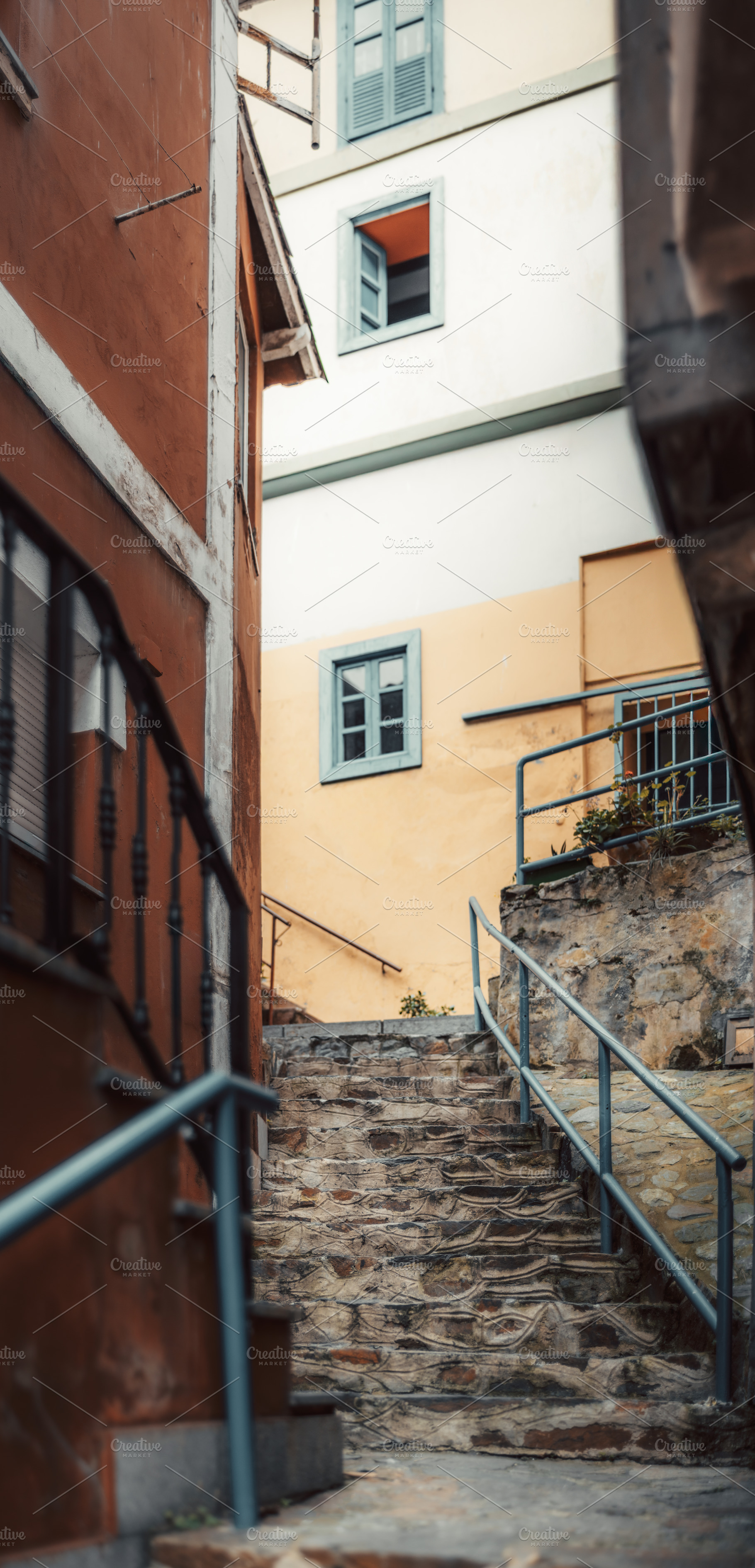 Old stone stairs in Cudillero, an Architecture Photo by SkyNext