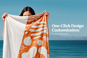 Woman Holding Beach Towel Mockup, a Product Mockup by rebrandy (Thumbnail 3 of 7)