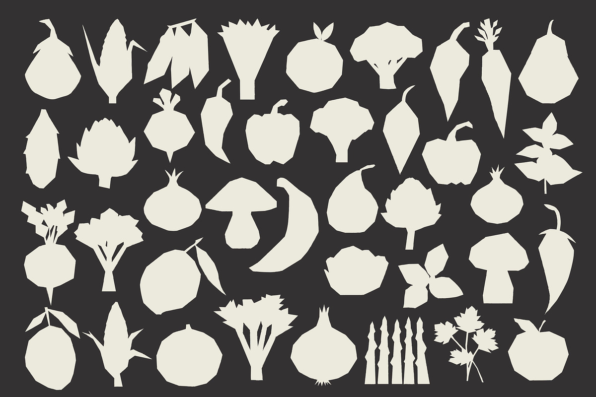 Market Cutouts: 130 Textured Shapes, a Food Illustration by Veyla (Photo 6 of 15)