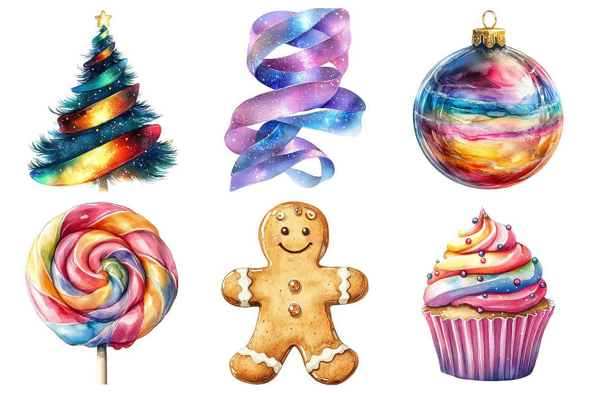 Holographic Christmas Clipart PNG, an Illustration by Daily.Designs (Photo 5 of 5)