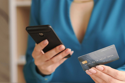 Internet payment mobile woman hands credit card, a Technology Photo by Photo Drive Studio