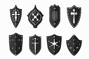 Medieval Shield Silhouette Set, an Illustration by Artivon (Thumbnail 7 of 10)