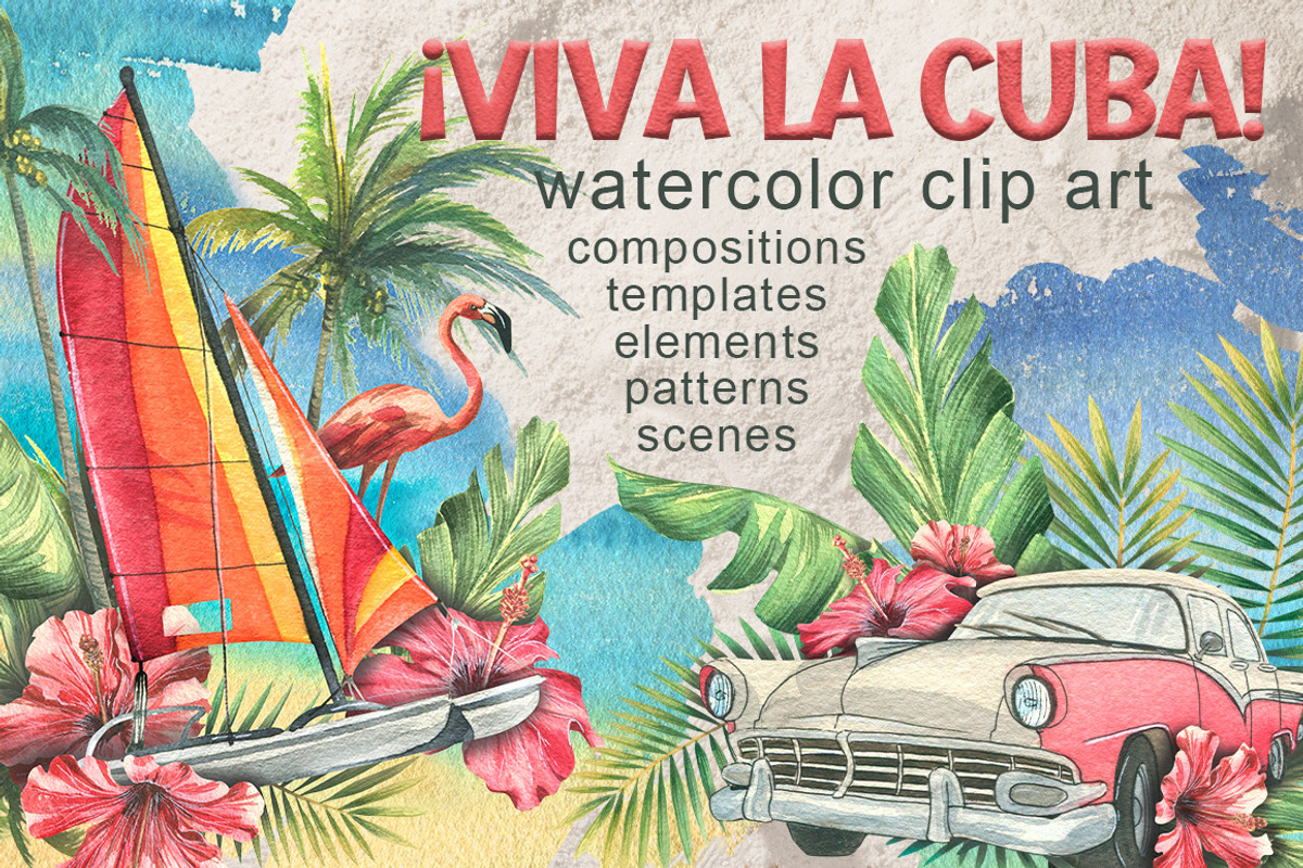 Cuba beach holiday watercolor, a Transportation Illustration by NATASHA CHU (Photo 1 of 21)