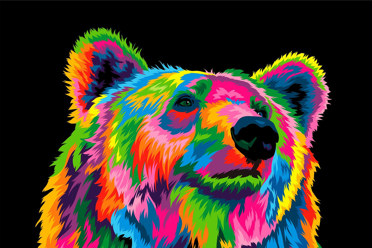 Bear colorful rainbow vector artwork, an Animal Illustration by weervector (Photo 2 of 2)