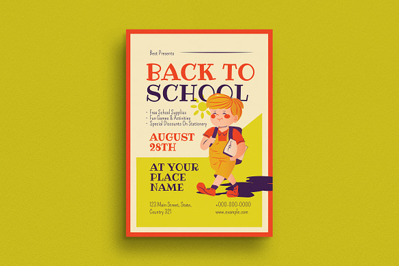Retro Back To School Event Flyer preview 4