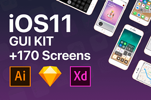 iOS11 GUI KIT Illustrator Sketch XD