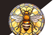 Honey Bees Png Stained Glass Clipart, an Animal Illustration by Tanya Kart (Thumbnail 4 of 7)