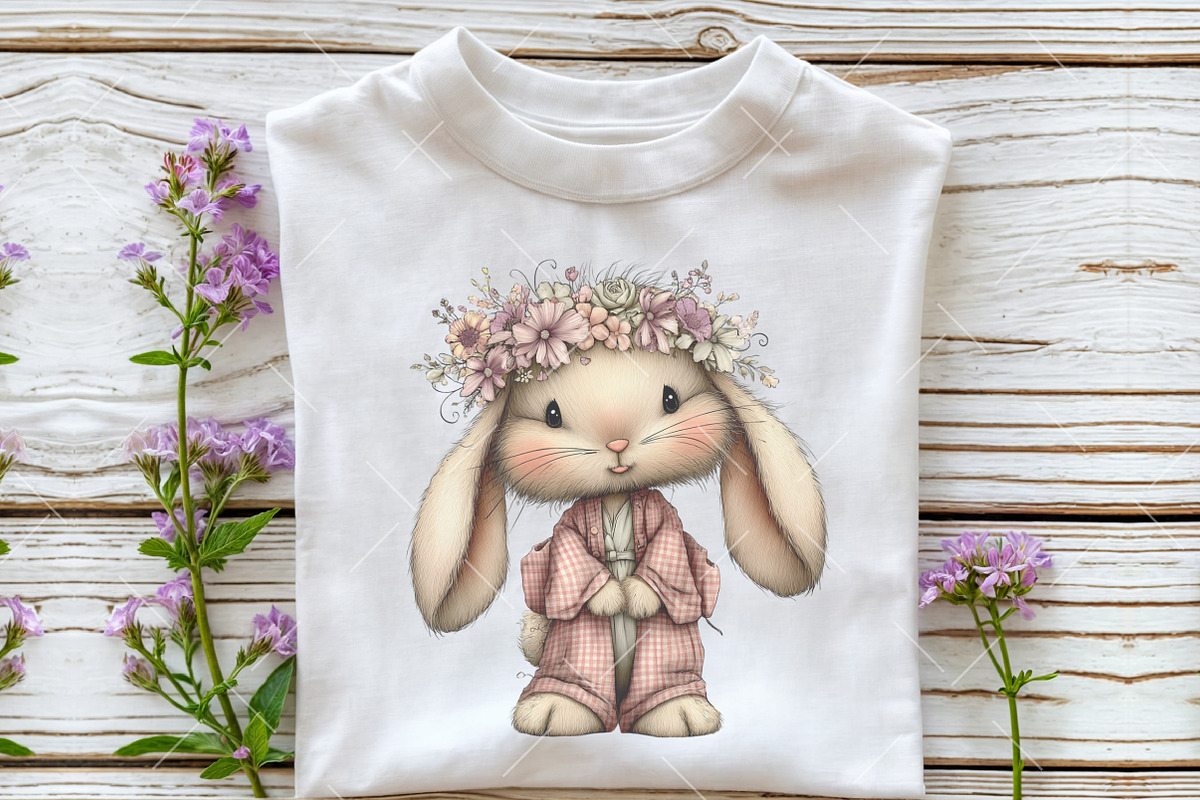 Whimsical Easter Gingham Bunny Clipa, an Illustration by OK Design (Photo 4 of 6)
