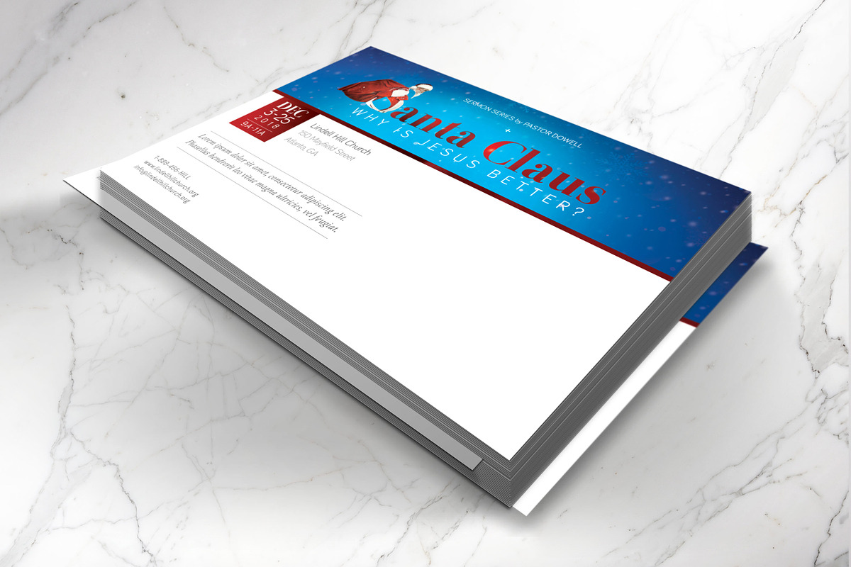 Santa Christmas Sermon Postcard PSD, an Invitation Template by Godserv Designs (Photo 7 of 11)