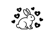 Cute Bunny Love Silhouette Icons, an Illustration by Creativeshirt (Thumbnail 12 of 51)