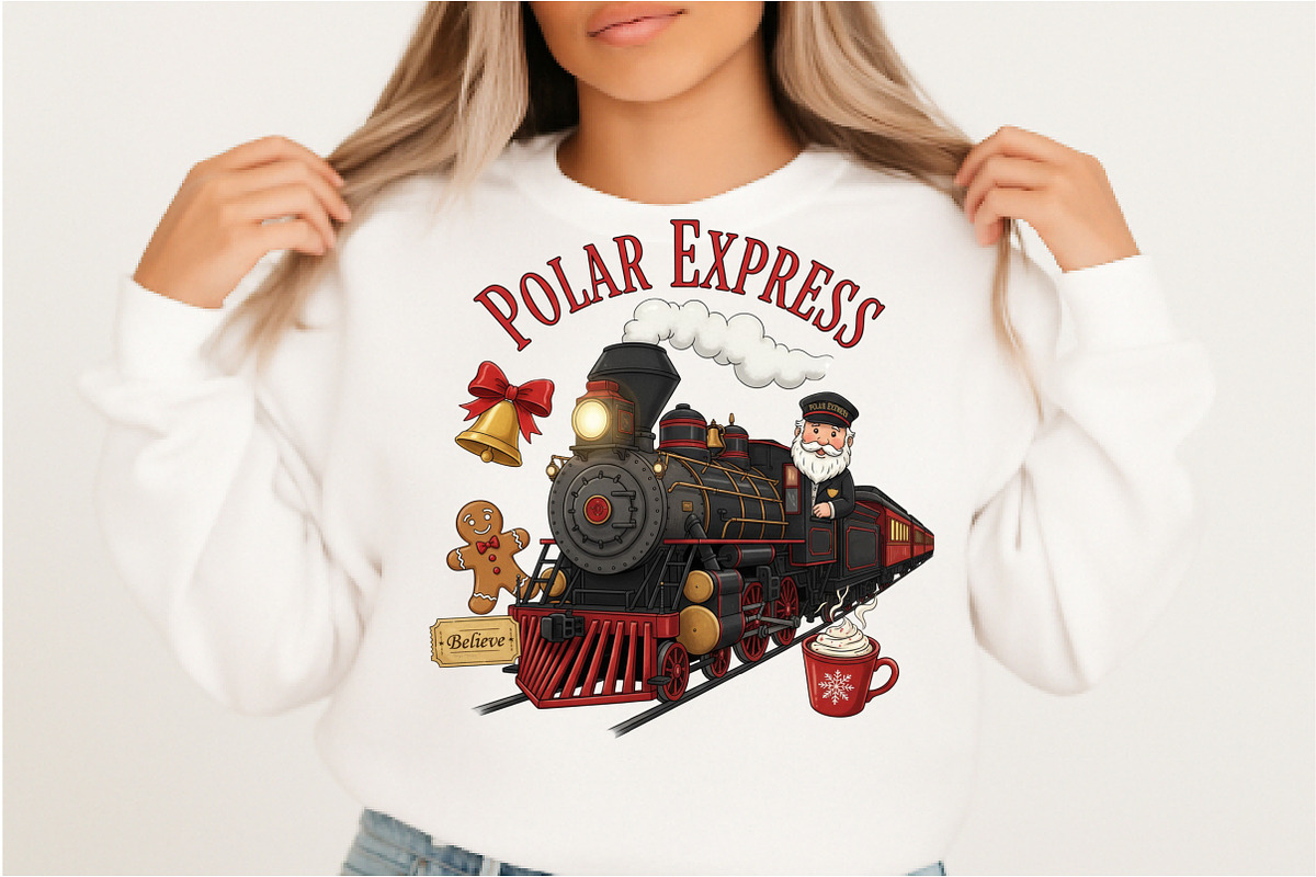 Christmas Train Conductor Design, an Illustration by DreamArtGraphic (Photo 5 of 5)